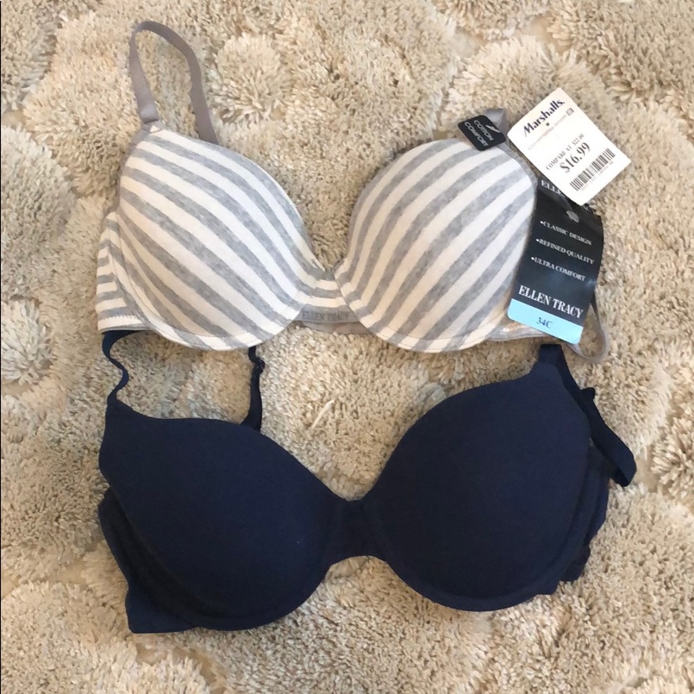 (2) Cotton comfort underwire bras